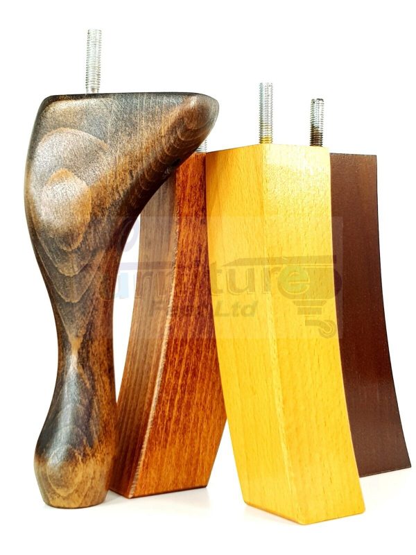 2 Traditional Queen Anne Furniture Legs & 2 Curved Feet 150mm Sofa Chair Bed M8 - Image 7