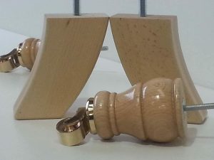 2  WOOD BRASS CASTOR LEGS 2 CURVED  NATURAL FEET 150mm SOFA CHAIR STOOLS M8