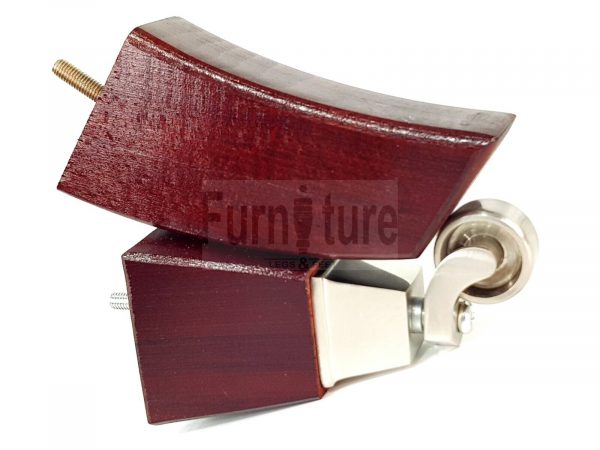 2x Cuved Wood Furniture Chair Leg & 2x Chrome Castor Sofa Settee Feet 150mm High - Image 7
