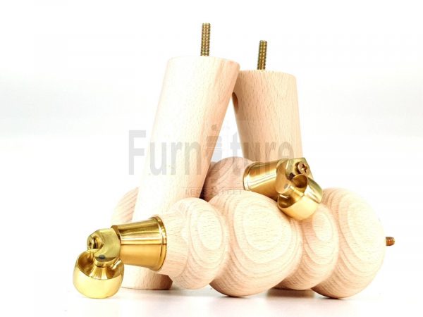 2x Furniture Castor Legs & 2x Angled Solid Wooden Feet M8 Chairs Sofa 250mm High - Image 4