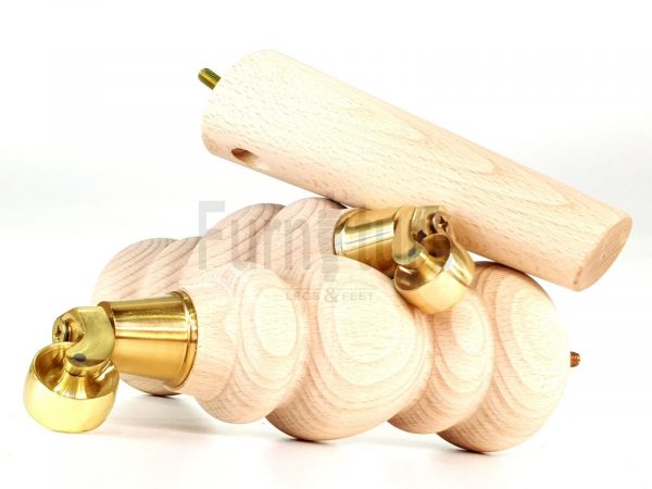 2x Furniture Castor Legs & 2x Angled Solid Wooden Feet M8 Chairs Sofa 250mm High - Image 5