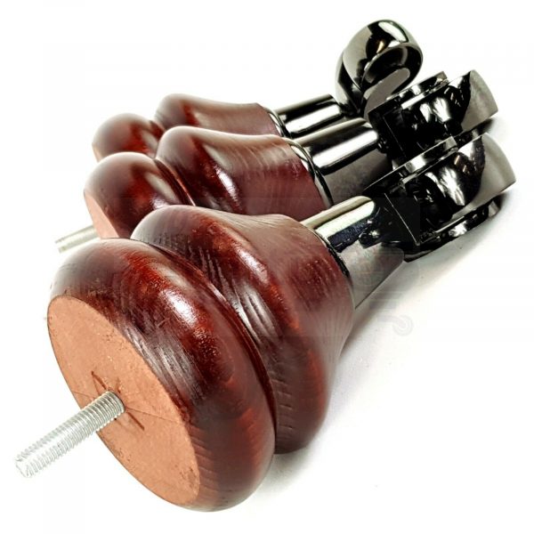 2x WOODEN FURNITURE LEGS M8 REPLACEMENT FEET WITH MULTIPLE CASTORS 150mm HIGH - Image 3