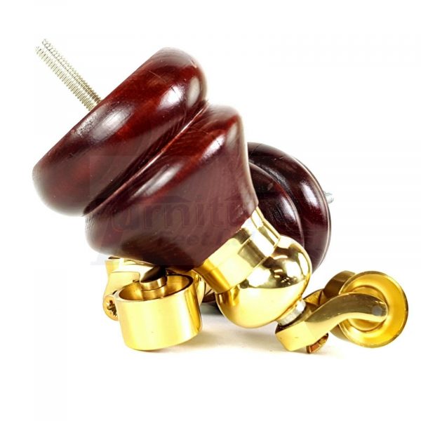 2x WOODEN FURNITURE LEGS M8 REPLACEMENT FEET WITH MULTIPLE CASTORS 150mm HIGH - Image 7