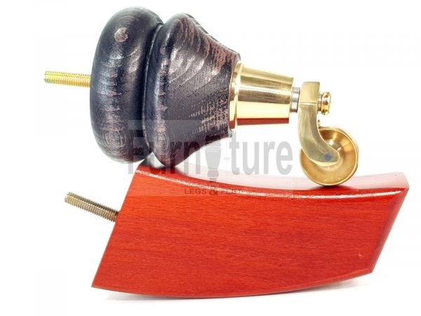 2x Wood Furniture Castor Legs & 2x Curved M8 Replacement Feet Chairs Sofa 140mm - Image 5