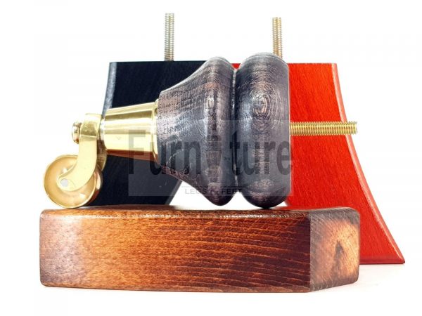 2x Wood Furniture Castor Legs & 2x Curved M8 Replacement Feet Chairs Sofa 140mm - Image 6