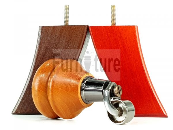 2x Wood Furniture Castor Legs & 2x Curved M8 Replacement Feet Chairs Sofa 140mm - Image 3