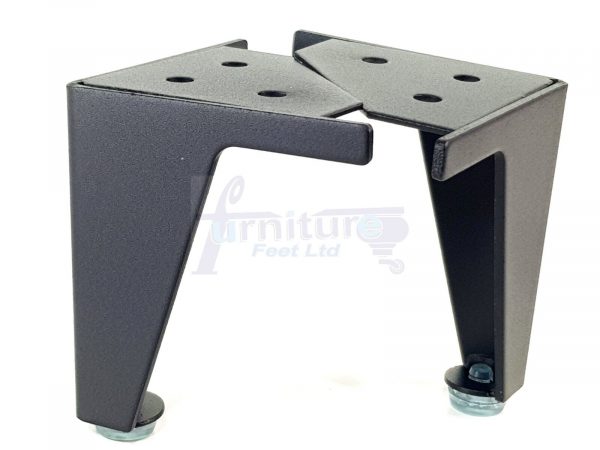 4 Black Metal Furniture Legs 100mm High Feet Sofa Chair Cabinets Beds Stools - Image 2
