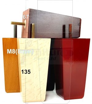 4 Block Wood Sofa Legs 135mm High Replacement Furniture Feet Chairs Cabinets M8