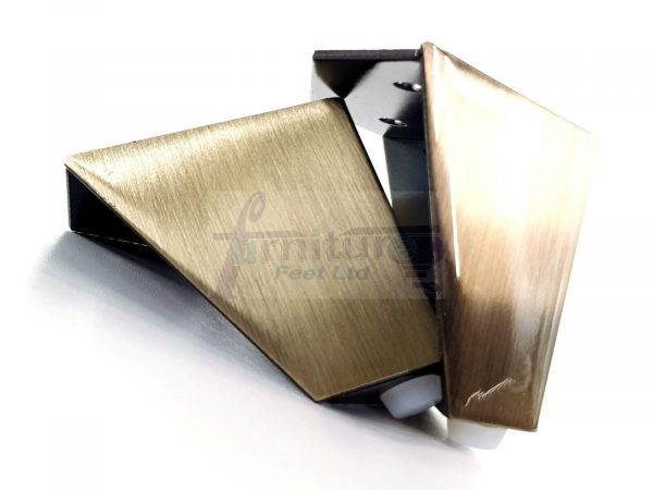 4 Brushed Brass Metal Legs 60mm High Replacement Feet Cabinet Sofa Chair Stool - Image 2