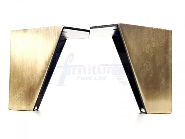 4 Brushed Brass Metal Legs 60mm High Replacement Feet Cabinet Sofa Chair Stool - Image 3
