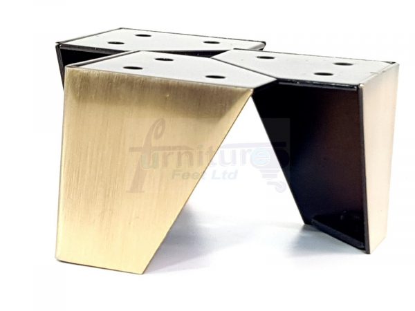 4 Brushed Brass Metal Legs 60mm High Replacement Feet Cabinet Sofa Chair Stool - Image 4