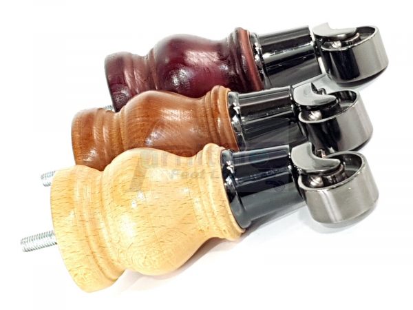 4 Castor Wood Furniture Sofa Legs M8 Replacment Chairs Settees Feet 140mm High - Image 4