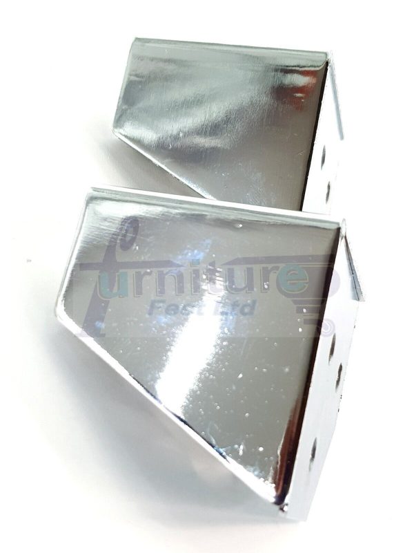4 Chrome Metal Legs 60mm High Replacement Feet Cabinet Sofa Chair Stool - Image 9