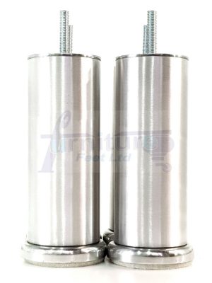 4 Metal Furniture Legs  Replacement Sofa Chair Feet 155mm High M8 Brushed Chrome