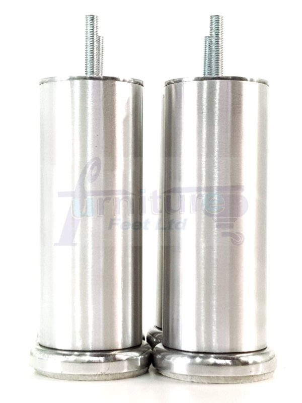 4 Metal Furniture Legs  Replacement Sofa Chair Feet 155mm High M8 Brushed Chrome