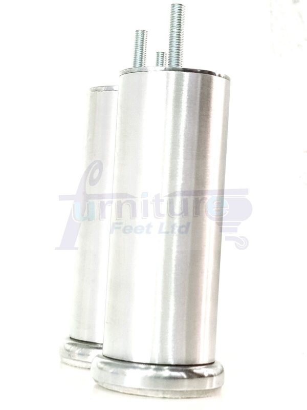 4 Metal Furniture Legs  Replacement Sofa Chair Feet 155mm High M8 Brushed Chrome - Image 4