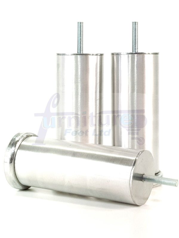 4 Metal Furniture Legs  Replacement Sofa Chair Feet 155mm High M8 Brushed Chrome - Image 8