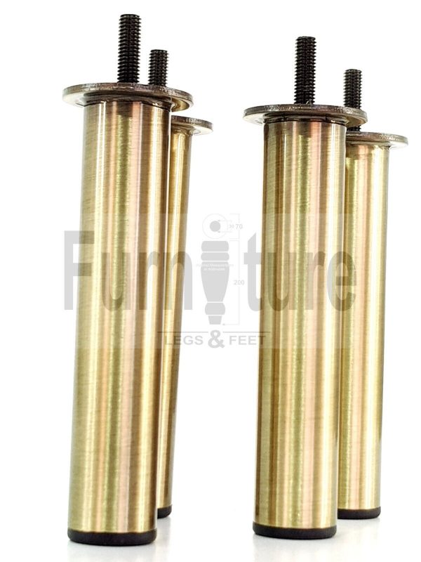 4 Metal Furniture Sofa Legs 150mm High Chair Feet Settee Cabinets Brush Brass M8 - Image 4
