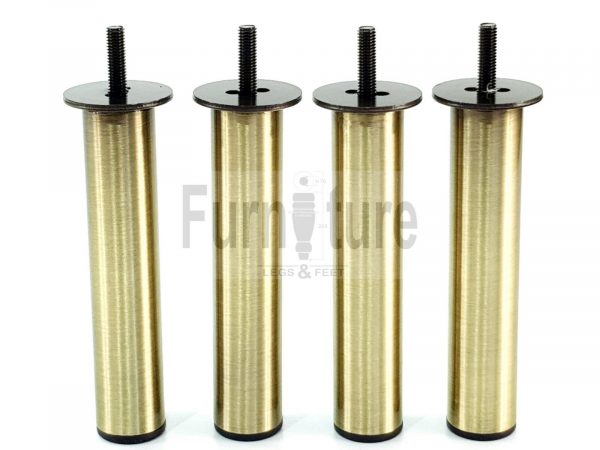 4 Metal Furniture Sofa Legs 150mm High Chair Feet Settee Cabinets Brush Brass M8 - Image 5