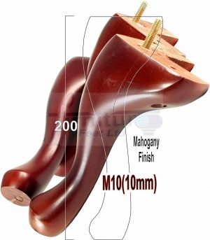 4 Queen Anne Legs Wooden Furniture Feet 20cm High 8 Inches Mahogany M10