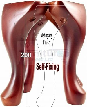 4 Queen Anne Legs Wooden Furniture Feet 20cm High 8 Inches Mahogany Self Fix