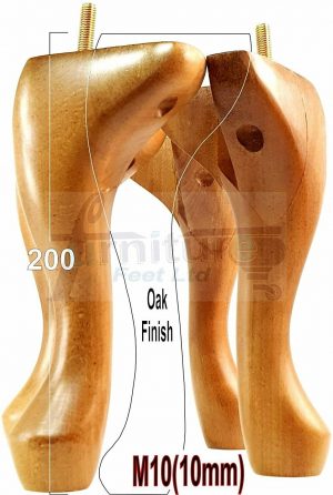 4 Queen Anne Legs Wooden Furniture Feet 20cm High 8 Inches Oak M10