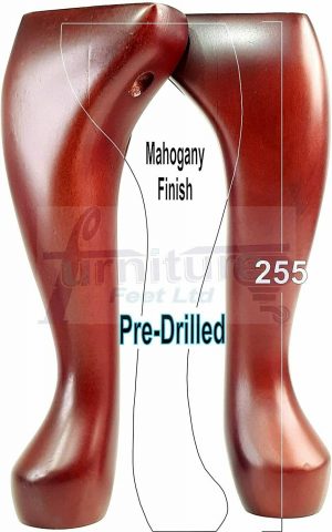 4 Queen Anne Legs Wooden Furniture Feet 250cm High 10 Inches Mahogany Self Fix