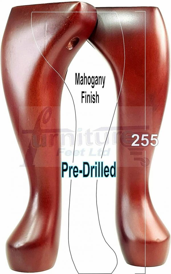 4 Queen Anne Legs Wooden Furniture Feet 25cm High 10 Inches Mahogany M10 - Image 8