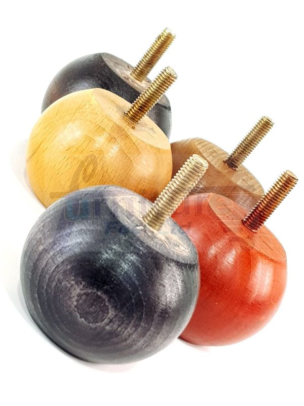 4 Replacement Turned Wood Furniture Sofa Leg M8 Chair Settee Bun Feet 50mm High - Image 2