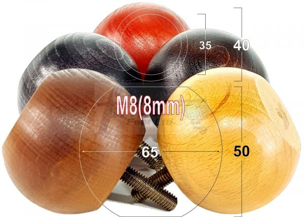 4 Replacement Turned Wood Furniture Sofa Leg M8 Chair Settee Bun Feet 50mm High - Image 6