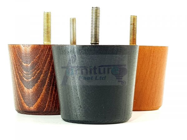 4 Replacement Turned Wooden Furniture Sofa Leg M8 Chair Settee Bun Feet 60mm High - Image 3