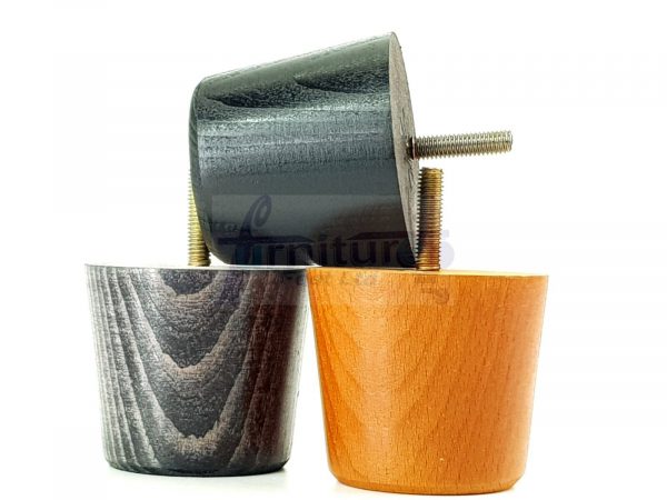 4 Replacement Turned Wooden Furniture Sofa Leg M8 Chair Settee Bun Feet 60mm High - Image 4