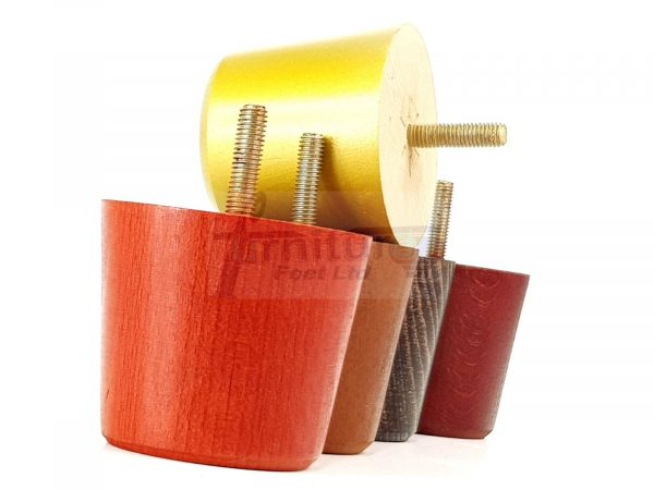 4 Replacement Turned Wooden Furniture Sofa Leg M8 Chair Settee Bun Feet 60mm High - Image 5