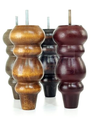 4 Replacement Turned Wooden Furniture Sofa Legs M8 Chair Settee Feet 200mm High