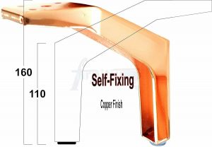 4 Rose Gold Furniture Feet Metal Modern Copper Legs 160mm High Self fix
