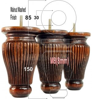 4 Replacement Legs Solid Wood Settee Furniture Feet 150mm High Sofa Chair Bed M8