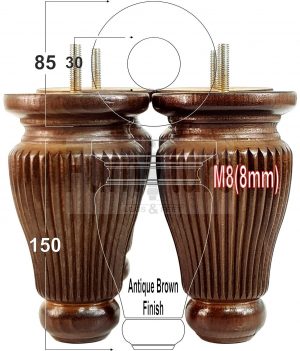 4 Replacement Legs Solid Wood Settee Furniture Feet 150mm High Sofa Chair Bed M8
