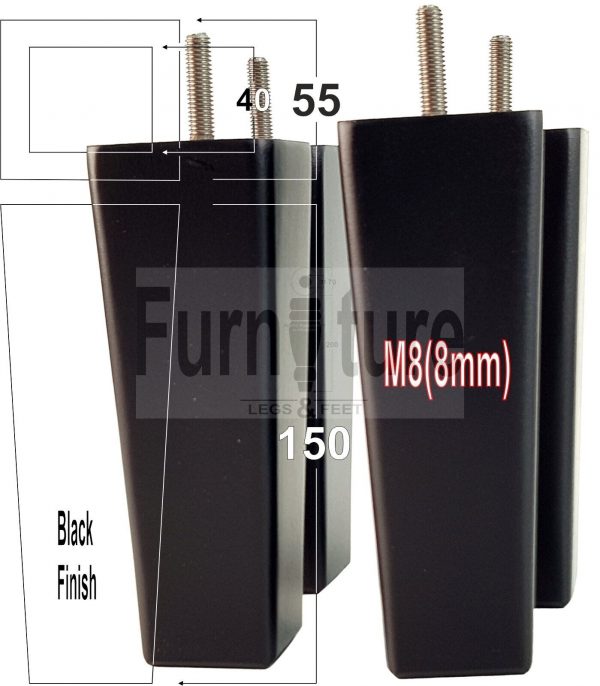 4 Replacement Legs Solid Wood Settee Furniture Feet 150mm High Sofa Chair Bed M8