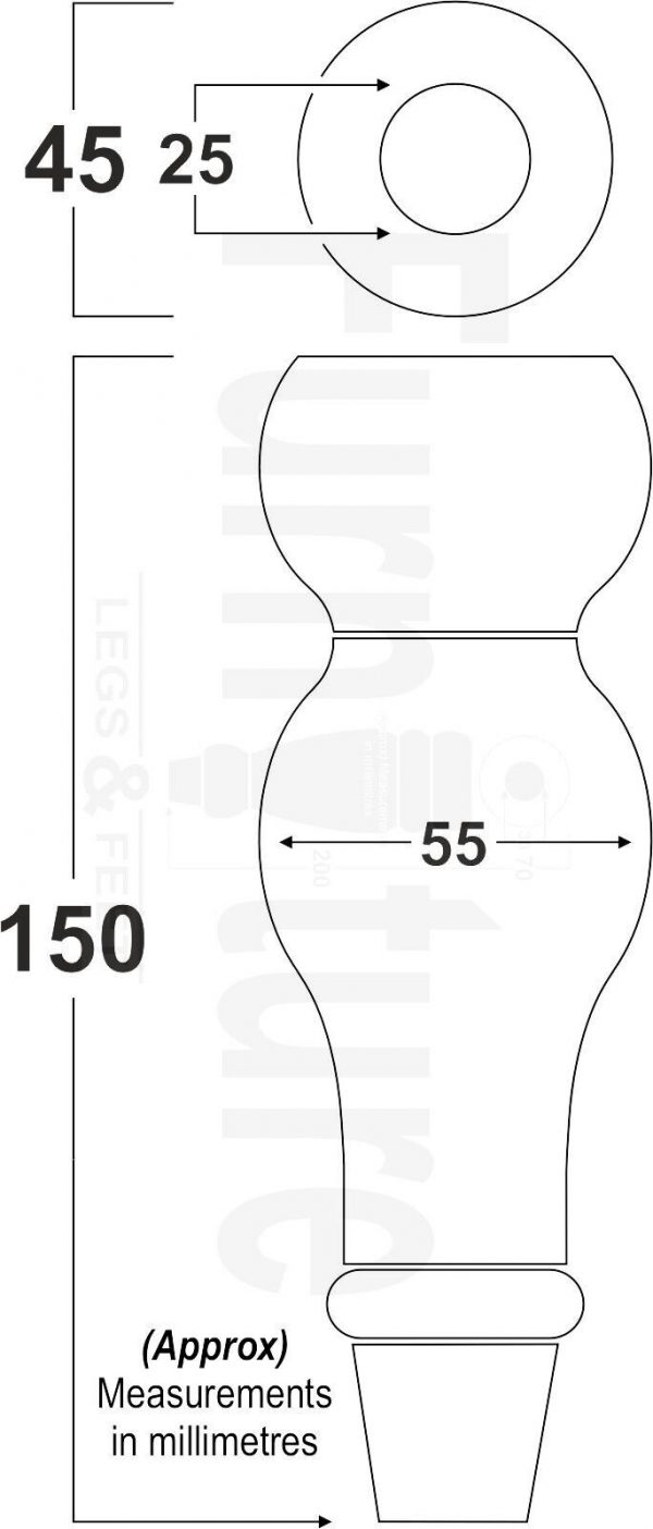 4 Replacement Legs Solid Wood Settee Furniture Feet 150mm High Sofa Chair Bed M8 - Image 2