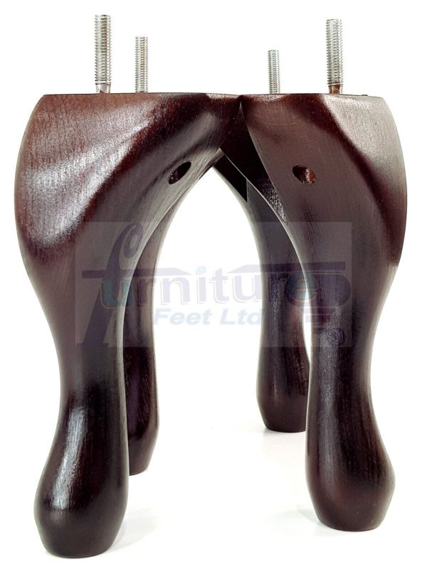 4 Replacement Queen Anne Legs Settee Furniture Feet 150mm High Sofa Chair Bed M8 - Image 6