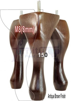 4 Replacement Queen Anne Legs Settee Furniture Feet 150mm High Sofa Chair Bed M8
