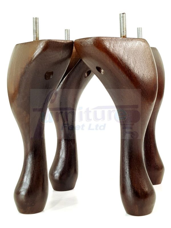 4 Replacement Queen Anne Legs Settee Furniture Feet 150mm High Sofa Chair Bed M8 - Image 3