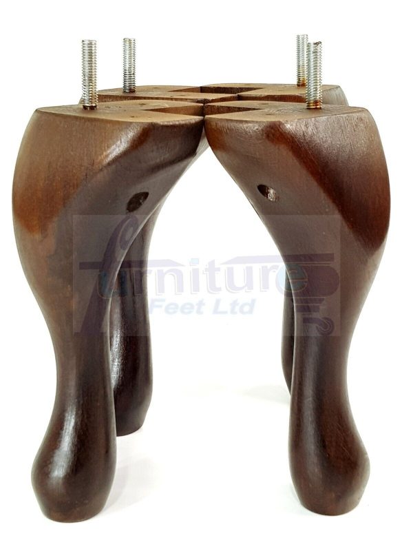 4 Replacement Queen Anne Legs Settee Furniture Feet 150mm High Sofa Chair Bed M8 - Image 4