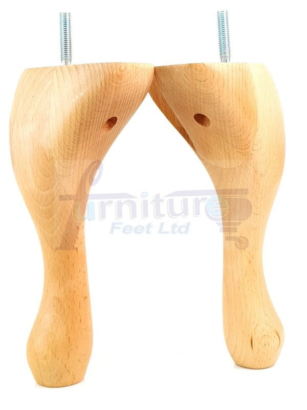 4 Replacement Queen Anne Legs Settee Furniture Feet 150mm High Sofa Chair Bed M8 - Image 3