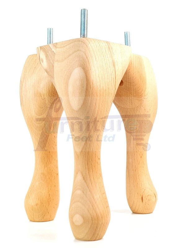 4 Replacement Queen Anne Legs Settee Furniture Feet 150mm High Sofa Chair Bed M8 - Image 4