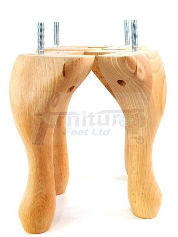 4 Replacement Queen Anne Legs Settee Furniture Feet 150mm High Sofa Chair Bed M8 - Image 5