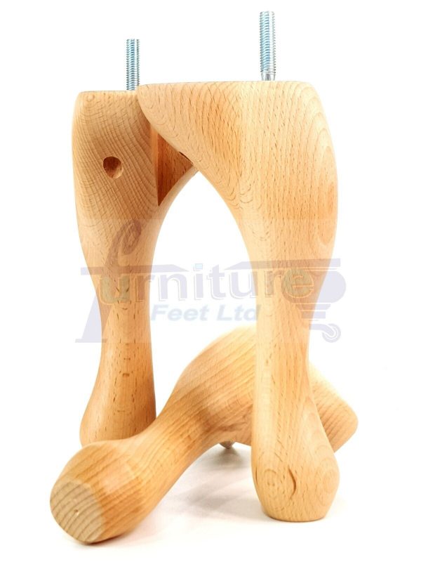 4 Replacement Queen Anne Legs Settee Furniture Feet 150mm High Sofa Chair Bed M8 - Image 6