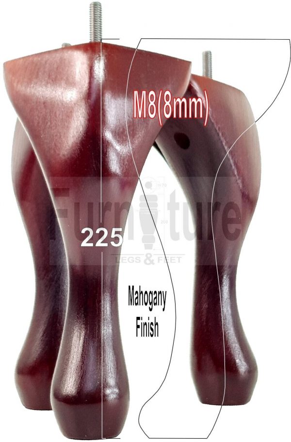 4 Replacement Queen Anne Legs Settee Furniture Feet 200mm High Sofa Chair Bed M8 - Image 11
