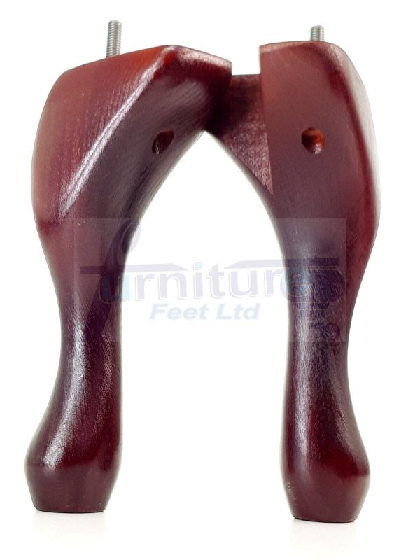 4 Replacement Queen Anne Legs Settee Furniture Feet 200mm High Sofa Chair Bed M8 - Image 3