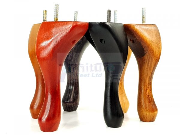 4 Replacement Traditional Queen Anne Furniture Legs 225mm High Sofa Chair Bed M8 - Image 7